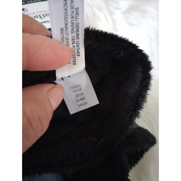 Charter Club Touch Screen Technology Leather Gloves Cashmere Blend Lining Sz L - Picture 6 of 8